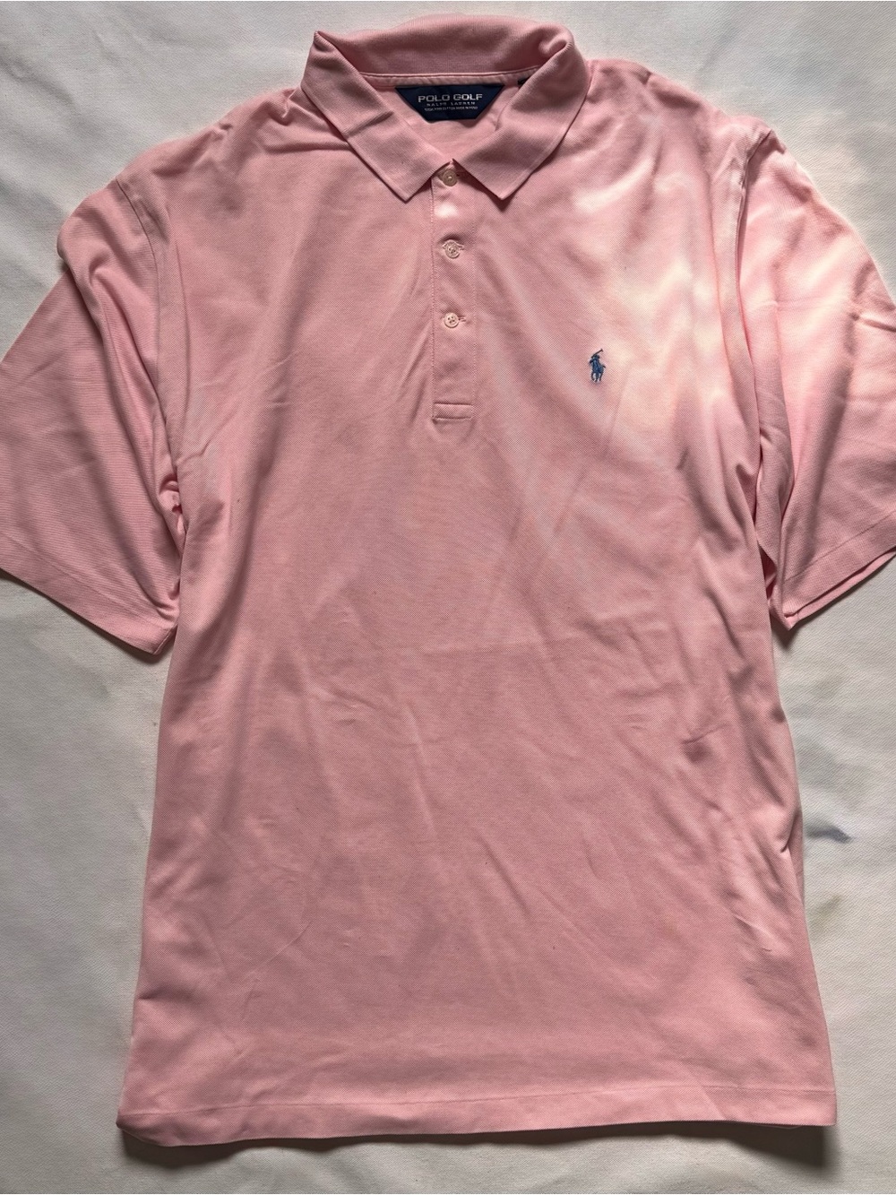 Ralph Lauren Men's Light Pink Polo with Navy Pony